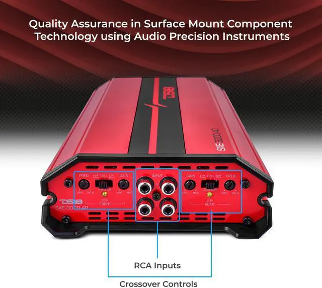Alt view image 4 of 6 - SXE-3000.4D/BK Car Amplifier Stereo Full-Range Class D 4-Channel 200x4 RMS @4 OHM 3000 Watts - Powerful and Compact Amp for Speakers in Car Audio System