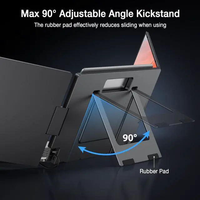 Alt view image 5 of 6 - Laptop Screen Extender, 15.6" Monitor Extender with Type-C Plug&Play, 1080P FHD Portable Triple Monitor for Laptop with Alloy Dual Display fit 13"-17", Portable Extended Screen for Mac/Wins/Chrome