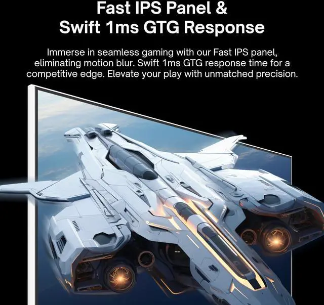Alt view image 4 of 6 - PX248 Wave White 24 inch 200Hz Refresh Rate FHD 1080p Resolution Fast IPS Panel 1ms GTG Response Time Built-in Speakers Gaming Monitor with Adaptive Sync