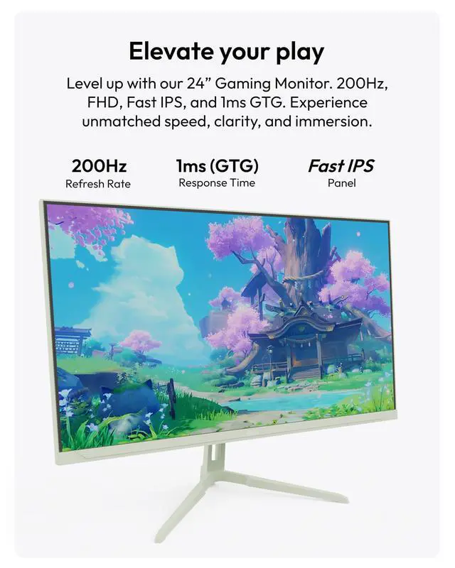 Alt view image 2 of 6 - PX248 Wave Mint Green 24 inch 200Hz Refresh Rate FHD 1080p Resolution Fast IPS Panel 1ms GTG Response Time Built-in Speakers Gaming Monitor with Adaptive Sync