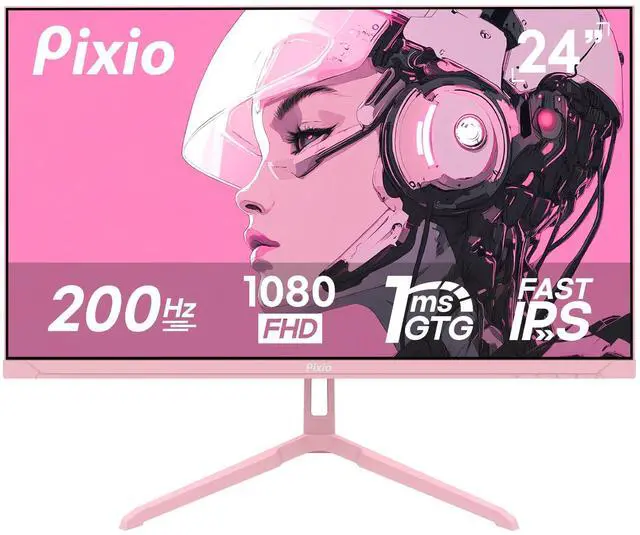 Main image of PX248 Wave Pink 24 inch 200Hz Refresh Rate FHD 1080p Resolution Fast IPS Panel 1ms GTG Response Time Built-in Speakers Gaming Monitor with Adaptive Sync