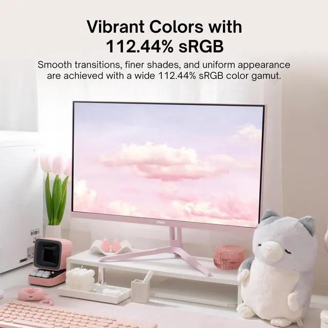 Alt view image 6 of 6 - PX248 Wave Pink 24 inch 200Hz Refresh Rate FHD 1080p Resolution Fast IPS Panel 1ms GTG Response Time Built-in Speakers Gaming Monitor with Adaptive Sync
