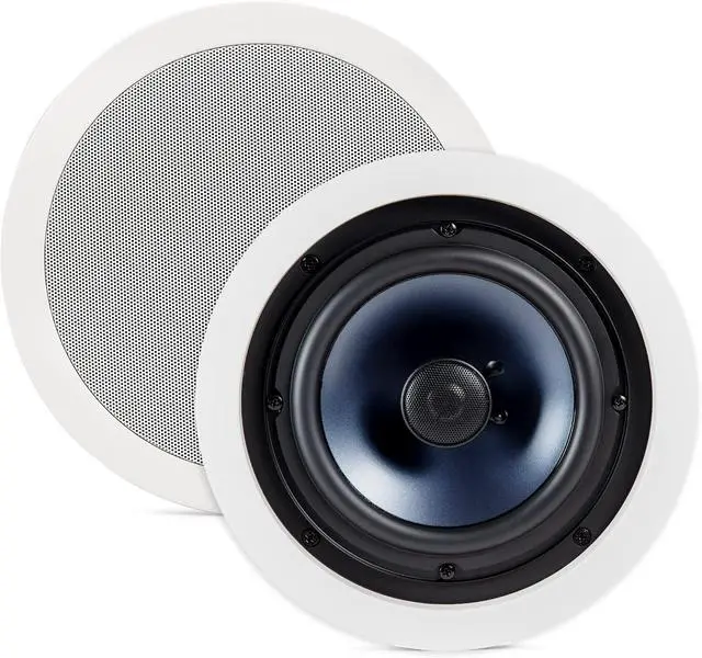 Main image of RC60i 2-Way Premium in-Ceiling 6.5 Speakers, Round Indoor Speakers, Perfect for Damp and Humid Indoor Placement - Bath, Kitchen, Covered Porches (White, Paintable Grille), 1 Pair