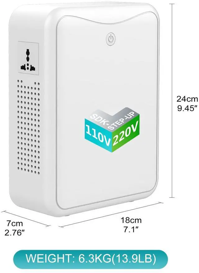 Alt view image 3 of 6 - Step Up Transformer 110v to 220v Voltage Converter 2000w, No Noise, Suit for Juicer, Chocolate Machine and Other Appliances ,Using 220V Asia Euro Appliance in US