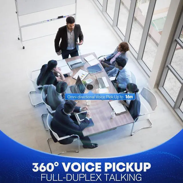 Alt view image 3 of 6 - M4 Pro Speakerphone, Conference Microphone with Directional Voice Pickup, Enhanced Voice Pickup, AI Transcription, AI Noise Reduction, USB C, Bluetooth Speakerphone for Personal Workspaces