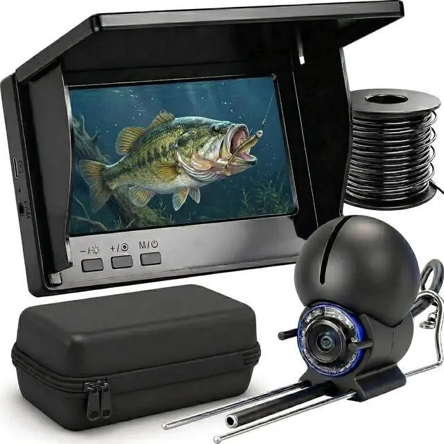 Main image of Underwater Fishing Camera with 4.3 Inch LCD, 5000mAh Battery, Infrared Night Vision Light, Portable Fish Finder with 100ft Cable for Ice Lake Boat Kayak Fishing