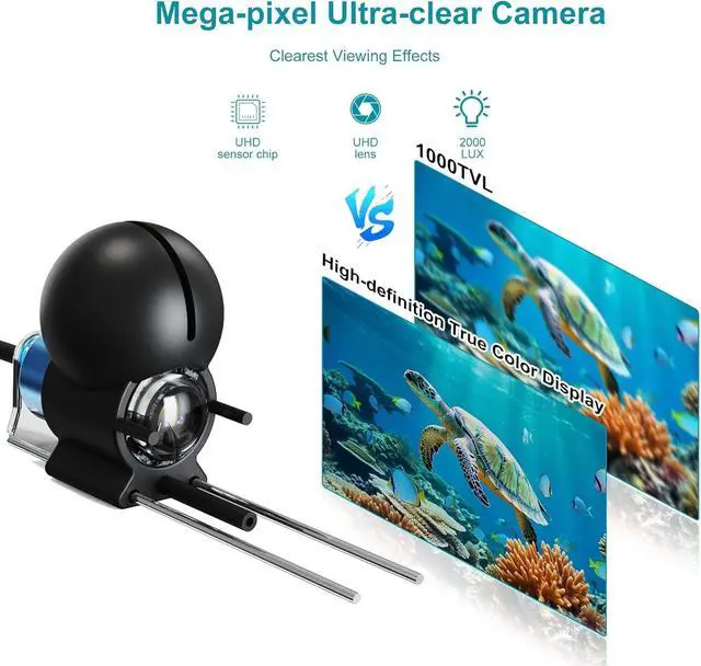 Alt view image 2 of 6 - Underwater Fishing Camera with 4.3 Inch LCD, 5000mAh Battery, Infrared Night Vision Light, Portable Fish Finder with 100ft Cable for Ice Lake Boat Kayak Fishing