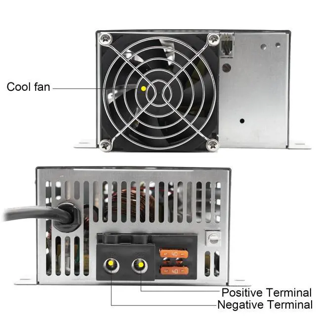 Alt view image 2 of 6 - Power Converter with Built-in 3 Stage Smart Battery Charger Replacement for DLS DLS-55 55 Amp 12V RV Battery Charger