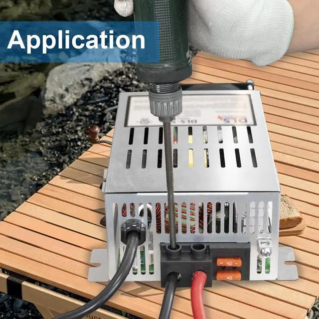 Alt view image 5 of 6 - Power Converter with Built-in 3 Stage Smart Battery Charger Replacement for DLS DLS-55 55 Amp 12V RV Battery Charger