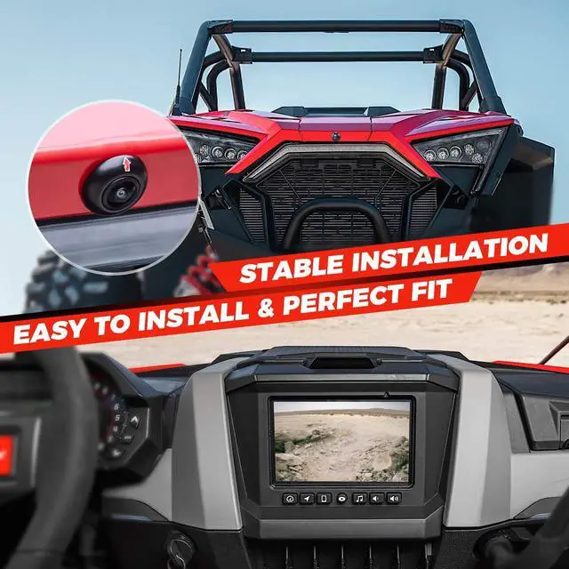 Alt view image 5 of 6 - PRO XP Front Camera Kit, 720P HD Wide 170-Degree Visual Angle for 7 inch Ride Command Accessories Compatible with Polaris RZR PRO XP XP 4 Turbo 1000 900 PRO R (IP67 Waterproof)
