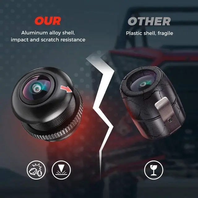 Alt view image 6 of 6 - PRO XP Front Camera Kit, 720P HD Wide 170-Degree Visual Angle for 7 inch Ride Command Accessories Compatible with Polaris RZR PRO XP XP 4 Turbo 1000 900 PRO R (IP67 Waterproof)