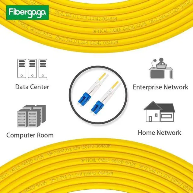 Alt view image 5 of 6 - 10Pack-5M(16ft) OS2 LC to LC Fiber Patch Cable Duplex Singlemode 9/125µm 2.0mm Cable Diameter Fiber Optic Cable LC to LC, OS1/OS2 Compatible