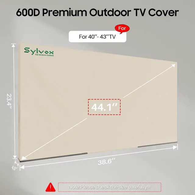 Alt view image 2 of 4 - Outdoor TV Cover 40 to 43 inches TVs, Waterproof, Weatherproof and Dust-Proof Flat Screen Cover with Remote Control Pocket, Perfect for outdoor TV protection, Khaki