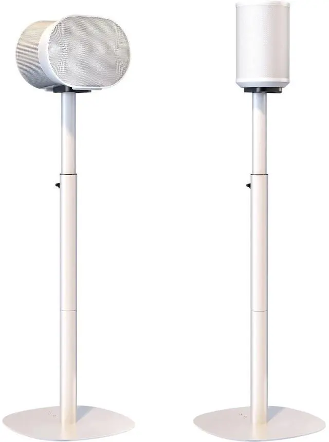 Main image of Speaker Stands for Sonos Era 100 SL, Era 100 & Era 300-29.1''39'' Height Adjustable Floor Stands, Dual-Mount Base Design, Concealed Cable Management, 11 lbs Max Load, Pack of 2, White