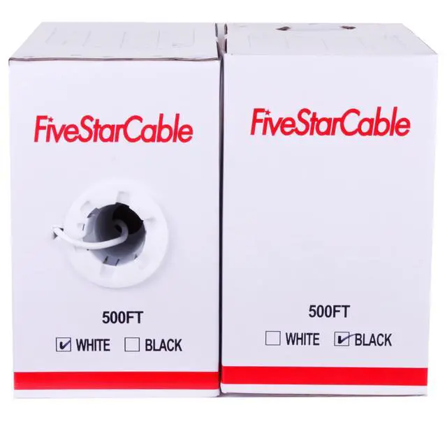 Alt view image 4 of 6 - RG6 500ft Quad Shielded Coaxial Cable - Easy Pull Box, Black & White, ETL, CL2 Rated, 18 AWG, 75 Ohm, for HDTV, Satellite, Cable TV, Internet, and CCTV Installations (White, 500 Ft)