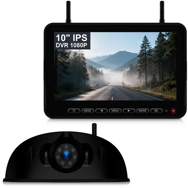 Main image of 1080P 10" Wireless RV Backup Camera System for Furrion Pre-Wired RV Truck Trailer, 10" HD IPS Monitor & 1 Rear View Camera, IR Night Vision Recording Waterproof Plug and Play - D10Y1
