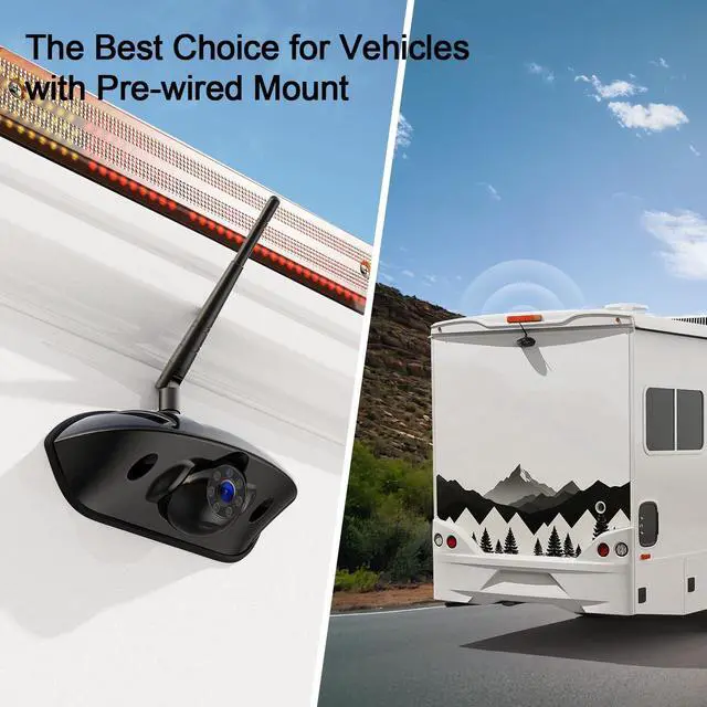 Alt view image 4 of 6 - 1080P 10" Wireless RV Backup Camera System for Furrion Pre-Wired RV Truck Trailer, 10" HD IPS Monitor & 1 Rear View Camera, IR Night Vision Recording Waterproof Plug and Play - D10Y1