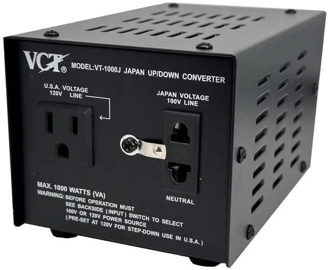 Main image of VT-1000J - Japanese Step Up/Down Voltage Transformer Converts Japan 100 Volts To 120Volts OR Vice Versa -1000 Watt,black