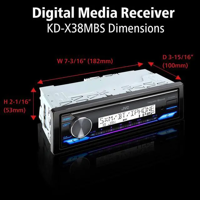 Alt view image 4 of 6 - KD-X38MBS Car & Marine Digital Media Receiver with Bluetooth, USB, SiriusXM Ready, Compatible with Amazon Alexa, Conformal Coated PCB