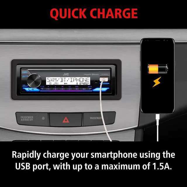 Alt view image 6 of 6 - KD-X38MBS Car & Marine Digital Media Receiver with Bluetooth, USB, SiriusXM Ready, Compatible with Amazon Alexa, Conformal Coated PCB
