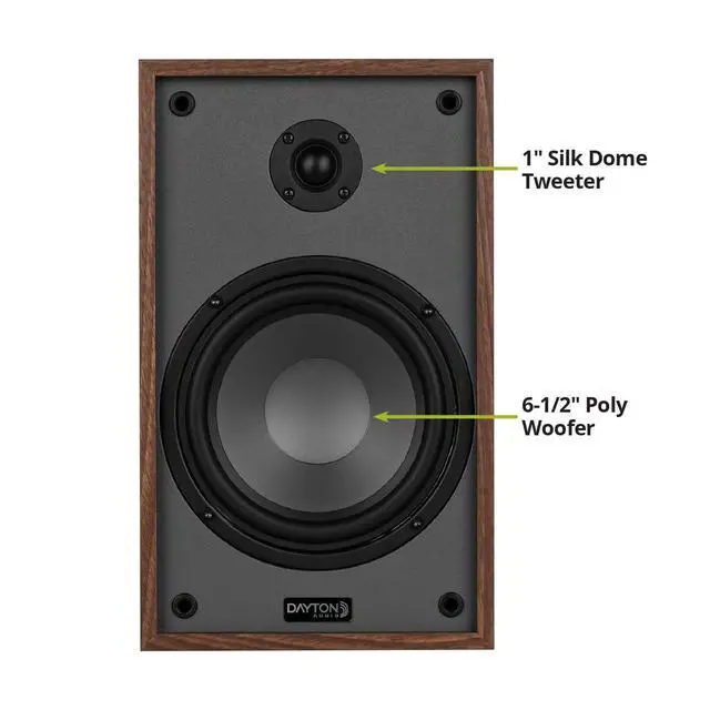 Alt view image 5 of 6 - Classic B65 Bookshelf Speakers, 6.5" Woofer & 1" Tweeter, Passive 2-Way Design, 60W RMS, for Music, TV & Home Audio Systems Wood