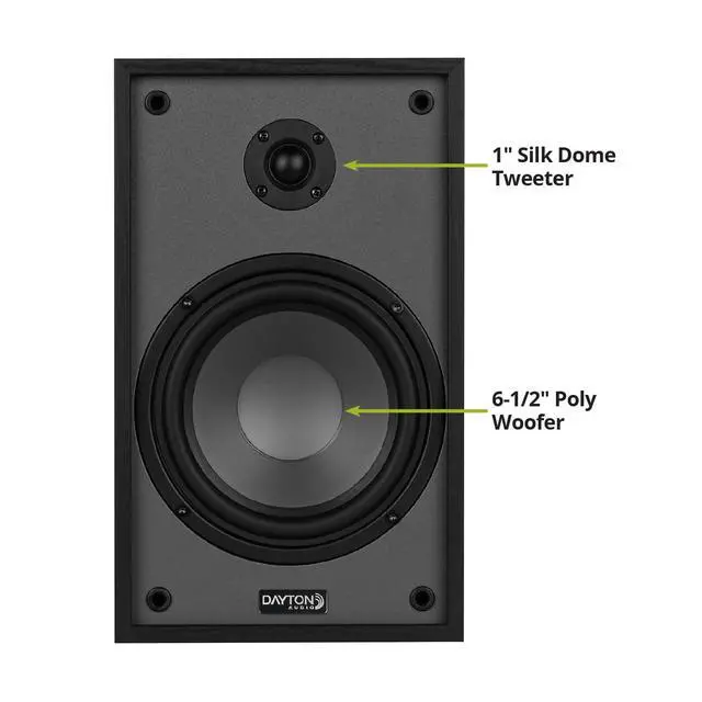 Alt view image 5 of 6 - Classic B65 Bookshelf Speakers, 6.5" Woofer & 1" Tweeter, Passive 2-Way Design, 60W RMS, for Music, TV & Home Audio Systems Black