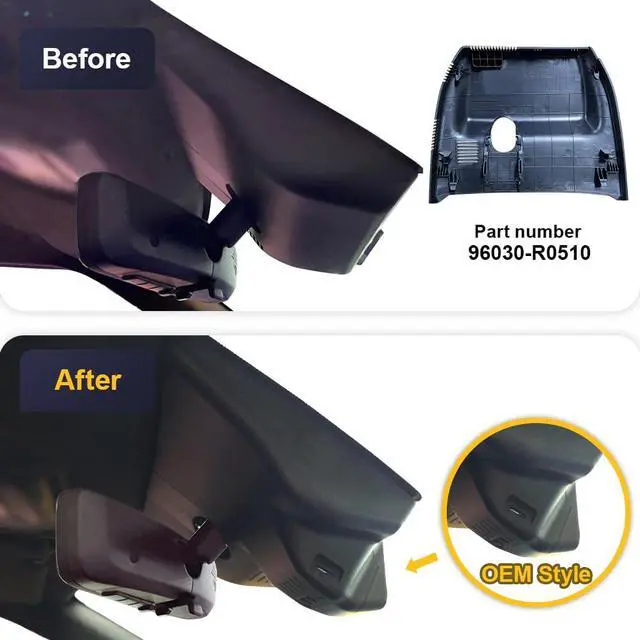 Alt view image 3 of 6 - Front 4K+Rear 1080P Dash Cam Adapts for Kia Carnival 2022-2026 (Part No#R0510) LX LXS EX SX Prestige, OEM Style, Dual HD Video, WiFi & APP, Loop Recording, G-Sensor, Easy to Set, 128GB Card