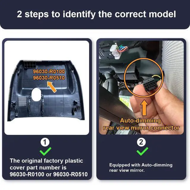 Alt view image 4 of 6 - Front 4K+Rear 1080P Dash Cam Adapts for Kia Carnival 2022-2026 (Part No#R0510) LX LXS EX SX Prestige, OEM Style, Dual HD Video, WiFi & APP, Loop Recording, G-Sensor, Easy to Set, 128GB Card