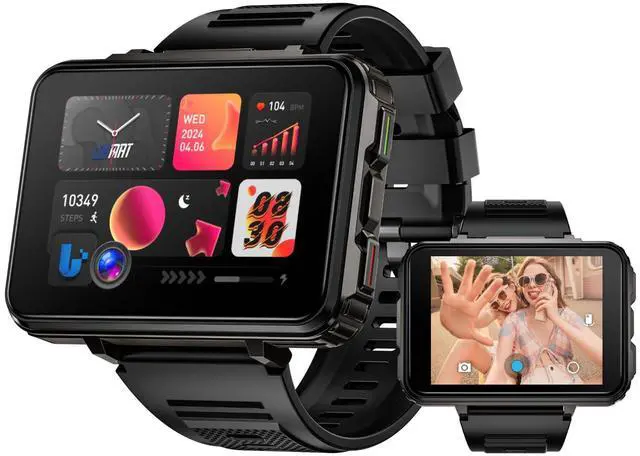 Main image of 4G SIM Card Smart Watch, 6GB+128GB Android Smartwatch Phone Call, 2.4" Large Screen Sport Watch 1500mAh Dual Camera WiFi Bluetooth GPS Smart Watches for Men