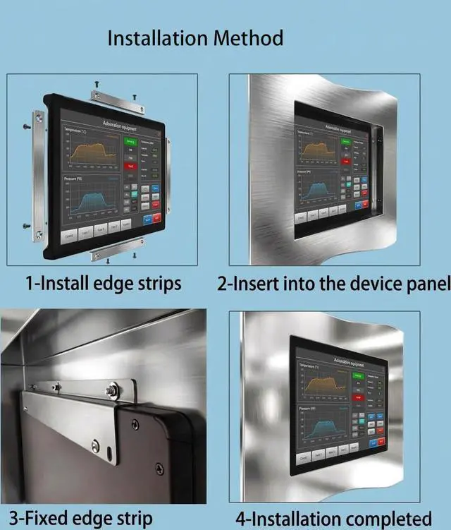 Alt view image 4 of 6 - 8 Inch Open Frame Capacitive Touchscreen Monitor - 1024x768 LCD Display with G+G 10-Point Touch and IP65 Front Protection - Compatible with VESA Panel Mount for Kiosk POS and Automation