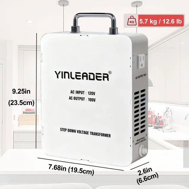 Alt view image 6 of 6 - 2000W Convert 120V to 100V Step Down Voltage Transformer Perfect for Japanese High-Power Devices in US(White)