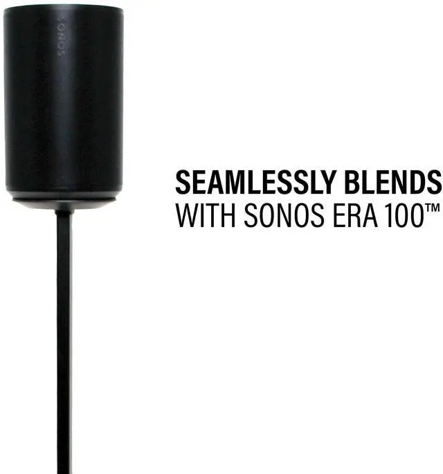 Alt view image 3 of 6 - Height-Adjustable Speaker Stands Pair for Sonos Era 100 - Premium Speaker Stand w/Durable Steel Design & Built-in Cable Managment - Easy DIY Install - Black