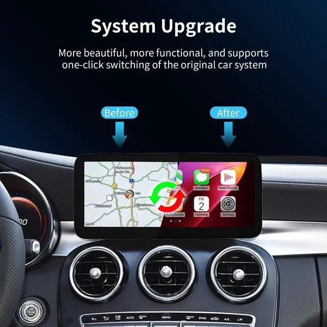Alt view image 4 of 6 - Wireless CarPlay/Android Auto 10.25/12.3 Inch Touchscreen for Mercedes Benz C/GLC W205 X253 (2015-2018) with NTG5.0/5.1/5.2, Car Radio Receiver, Multimedia, Bluetooth, Car Stereo (10.25inch)