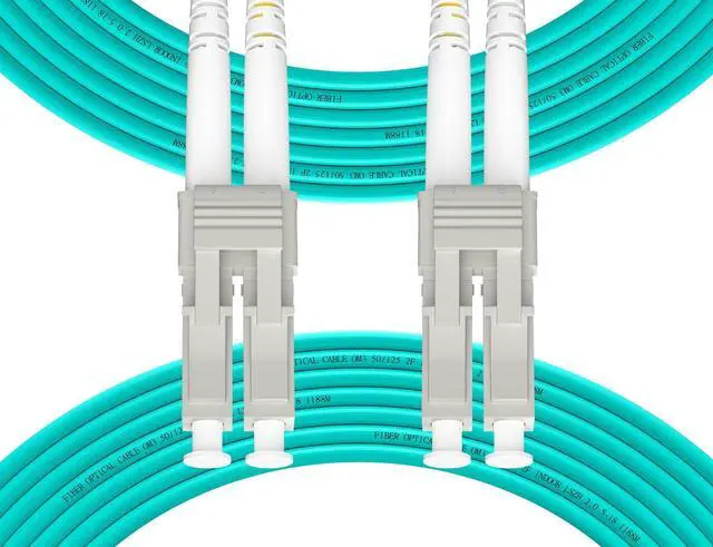 Main image of 100M(328ft) OM3 LC to LC Fiber Patch Cable,10GB/40GB Multimode Duplex 50/125µm 2.0mm Fiber Optic Jumper Cords Length Option: 0.5M(1.6ft)-100M(328ft)