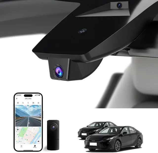 Main image of Front 4K & Rear 1080P Dash Cam for Toyota Camry 2025 2026,Hybrid LE SE XSE XLE,Easy Installation,OEM-Style,Built-in WiFi & APP,G-Sensor,Plug & Play,Collision Detection,Loop Recording,128G Card