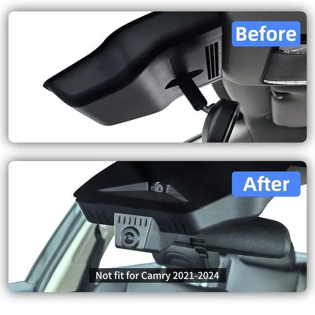Alt view image 2 of 6 - Front 4K & Rear 1080P Dash Cam for Toyota Camry 2025 2026,Hybrid LE SE XSE XLE,Easy Installation,OEM-Style,Built-in WiFi & APP,G-Sensor,Plug & Play,Collision Detection,Loop Recording,128G Card