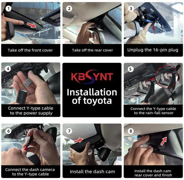 Alt view image 3 of 6 - Front 4K & Rear 1080P Dash Cam for Toyota Camry 2025 2026,Hybrid LE SE XSE XLE,Easy Installation,OEM-Style,Built-in WiFi & APP,G-Sensor,Plug & Play,Collision Detection,Loop Recording,128G Card