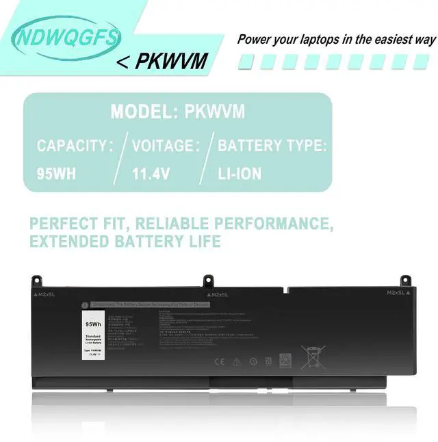 Alt view image 6 of 6 - Notebook Battery PKWVM for Dell Precision 7550 7560 7750 7760 Mobile Workstation Series C903V Battery for TouchSmart 680 670 690