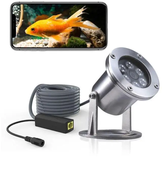 Main image of Underwater Cameras 304 Stainless Steel IP68 5MP 2592×1944 POE IP Camera 32Ft Cable Koi Pond Camera