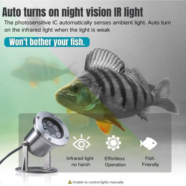 Alt view image 3 of 6 - Underwater Cameras 304 Stainless Steel IP68 5MP 2592×1944 POE IP Camera 32Ft Cable Koi Pond Camera