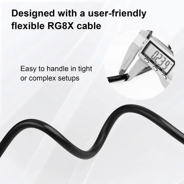 Alt view image 5 of 6 - RG8X Coaxial Cable 200FT 50 Ohm - Solid Copper Core, PVC Jacket, Low Loss, Ideal for Antenna, CB Radio, and Ham Radio Applications