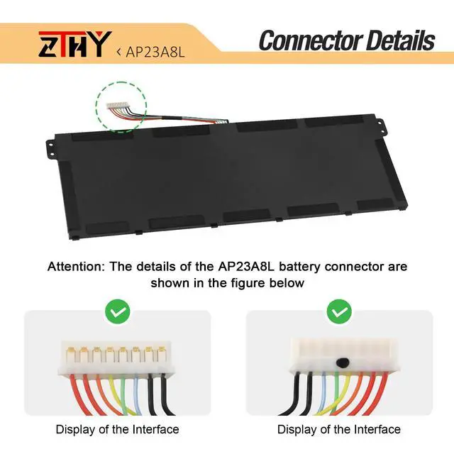 Alt view image 4 of 6 - AP23A8L AP23A5L AP23A7L Laptop Battery Replacement for Acer Go 15 AG15-31P AG15-51P AG15-71P AG15-71PT Chromebook Plus 514 CB514-4H CB514-5H CB514-6H C937 Aspire 14 A14-51M A14-51GM 15 A15-41M A15-51M