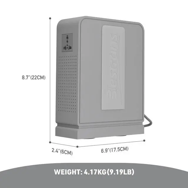 Alt view image 5 of 6 - 1000W Step Up Transformer 110v to 220v Converter, Heavy Duty Voltage Converter 110v-120v to 220v-240v with Dual Outlets, Overload Protection & Ultra-Quiet for Home Appliances, Light Grey