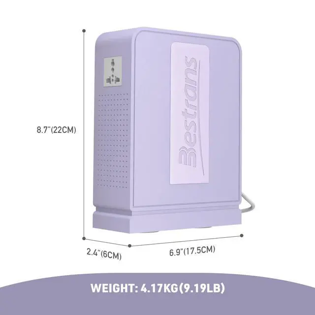 Alt view image 3 of 6 - 1000W Step Up Transformer 110v to 220v Converter, Heavy Duty Voltage Converter 110v-120v to 220v-240v with Dual Outlets, Overload Protection & Ultra-Quiet for Home Appliances, Light Purple