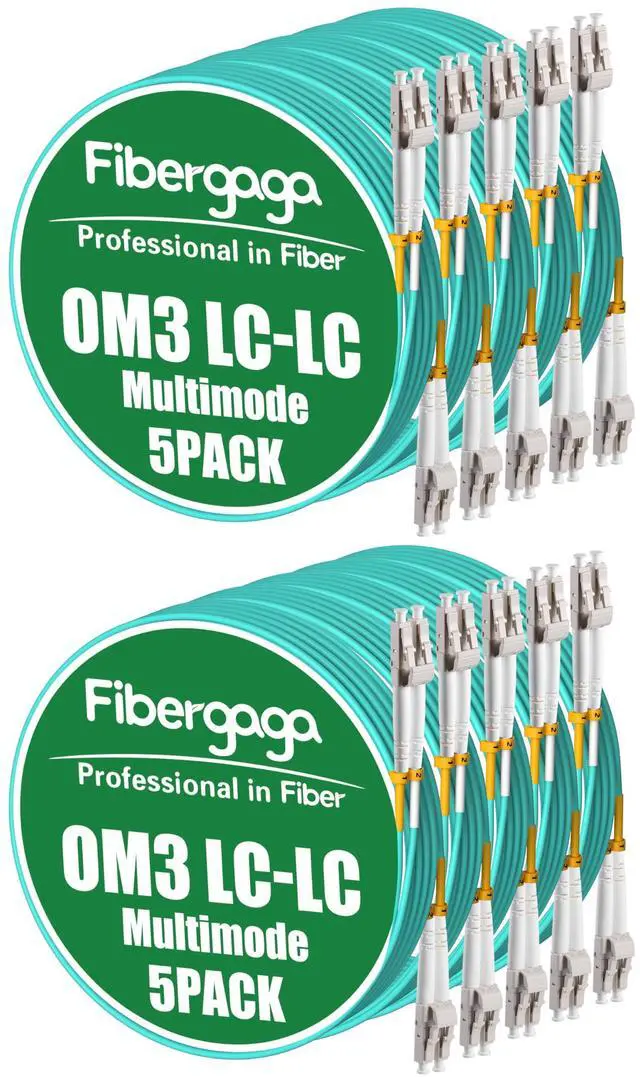 Main image of 10Pack-3M(10ft) OM3 LC to LC Fiber Patch Cable, Multimode Fiber Cable 50/125µm 10G/40G, OD-2.0mm Fiber Optic Cable Duplex LC to LC