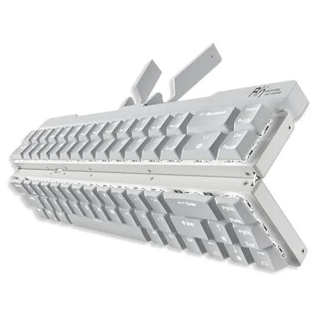 Main image of F68 60% Foldable Low Profile Mechanical Keyboard, Wireless Mechanical Keyboard with Aluminum Body, Built-in Stand Holder, White Backlit, 68 Keys, Quiet Red Switch