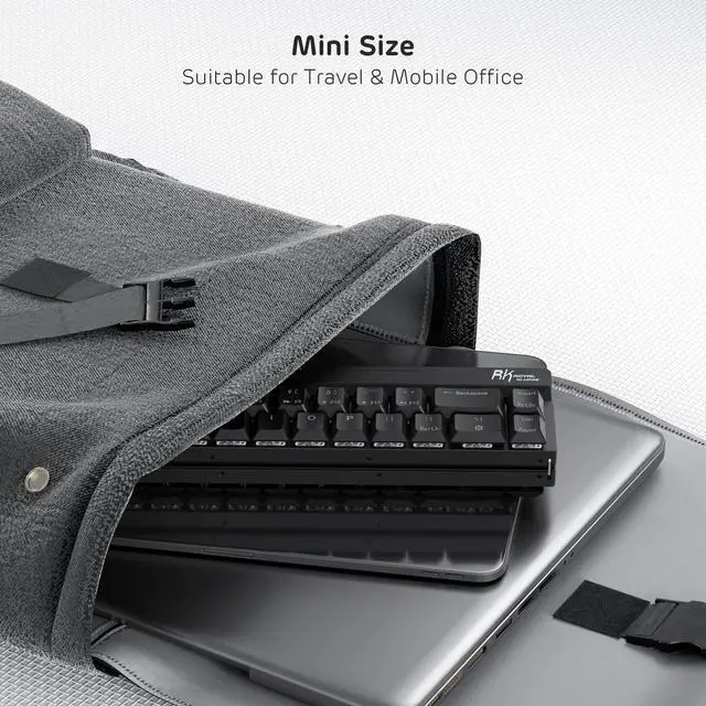 Alt view image 4 of 6 - F68 60% Foldable Low Profile Mechanical Keyboard, Wireless Mechanical Keyboard with Aluminum Body, Built-in Stand Holder, White Backlit, 68 Keys, Quiet Red Switch