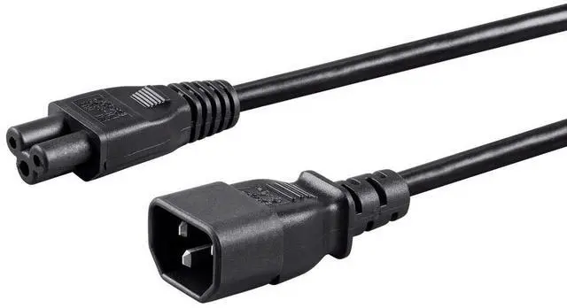 Main image of Power Cord - IEC 60320 C14 to IEC 60320 C5, 7 Amp, 125 Volt, 3-Prong, 18AWG, 6 Feet, Black (Pack of 6)