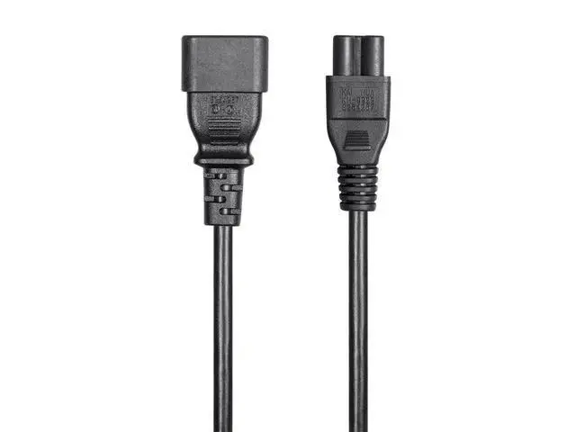 Alt view image 2 of 5 - Power Cord - IEC 60320 C14 to IEC 60320 C5, 7 Amp, 125 Volt, 3-Prong, 18AWG, 6 Feet, Black (Pack of 6)