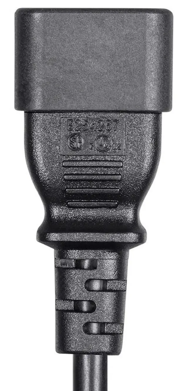 Alt view image 5 of 5 - Power Cord - IEC 60320 C14 to IEC 60320 C5, 7 Amp, 125 Volt, 3-Prong, 18AWG, 6 Feet, Black (Pack of 6)